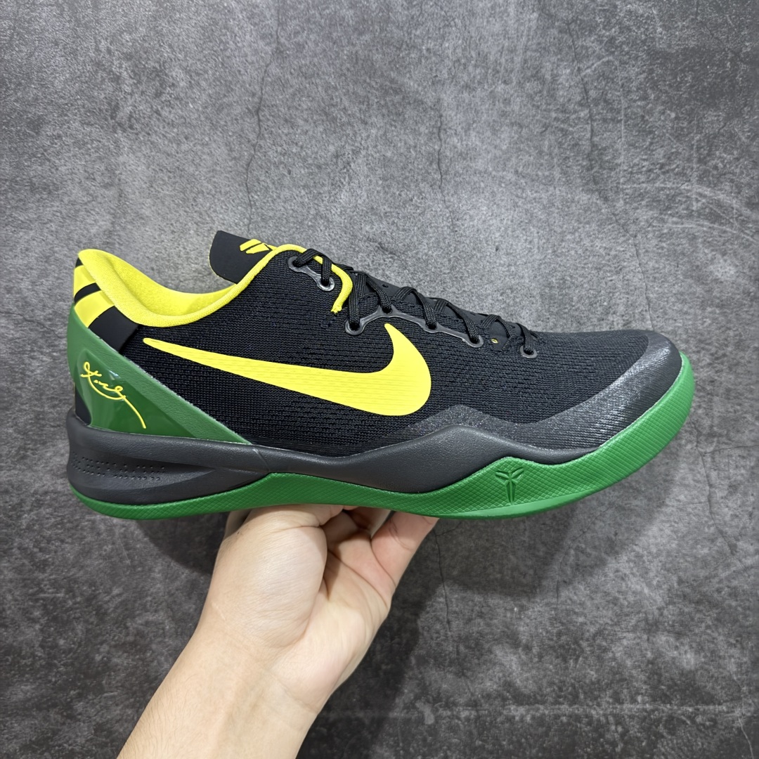  
【纯原】NK Zoom Kobe Ⅷ System 科比8代复刻实战运动低帮文化篮球鞋 俄勒冈黑绿鸭