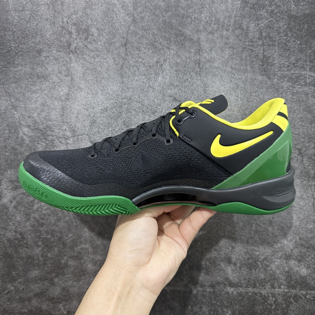  
【纯原】NK Zoom Kobe Ⅷ System 科比8代复刻实战运动低帮文化篮球鞋 俄勒冈黑绿鸭