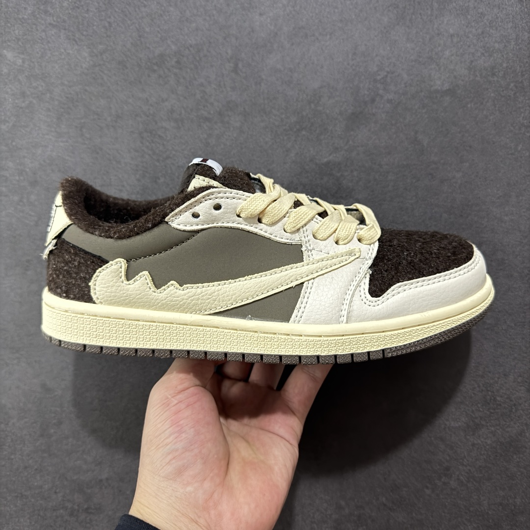  
【纯原】Travis Scott x Jordan 1 Low 拉布布联名 倒勾低帮休闲版本 原厂全