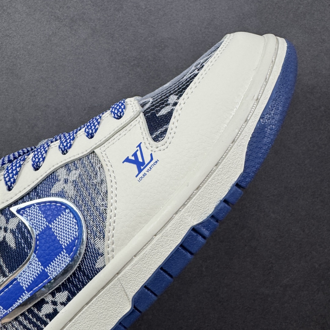  
【纯原】Nike SB Dunk Low “路易威登LV联名---米白蓝帆布印花” 高端定制 低帮休