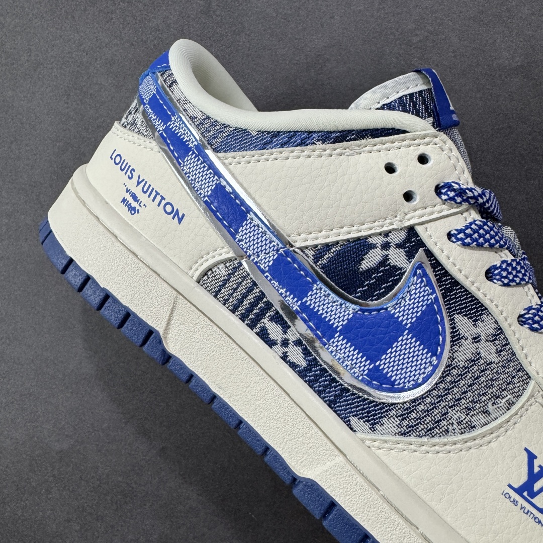  
【纯原】Nike SB Dunk Low “路易威登LV联名---米白蓝帆布印花” 高端定制 低帮休