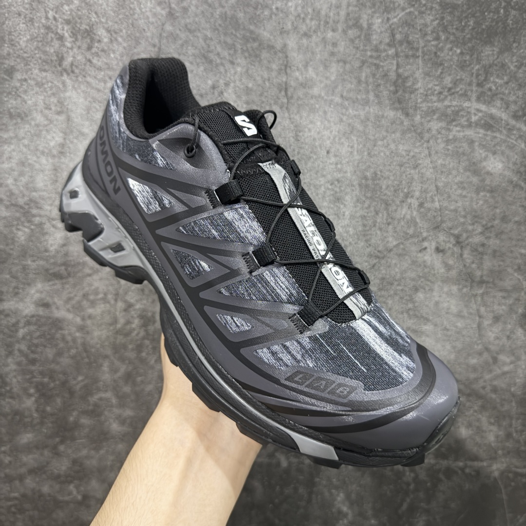  
【纯原】 Salomon XT-6 Camo 黑银灰色  萨洛蒙复古潮流户
外机能登山跑鞋 
纯原外
