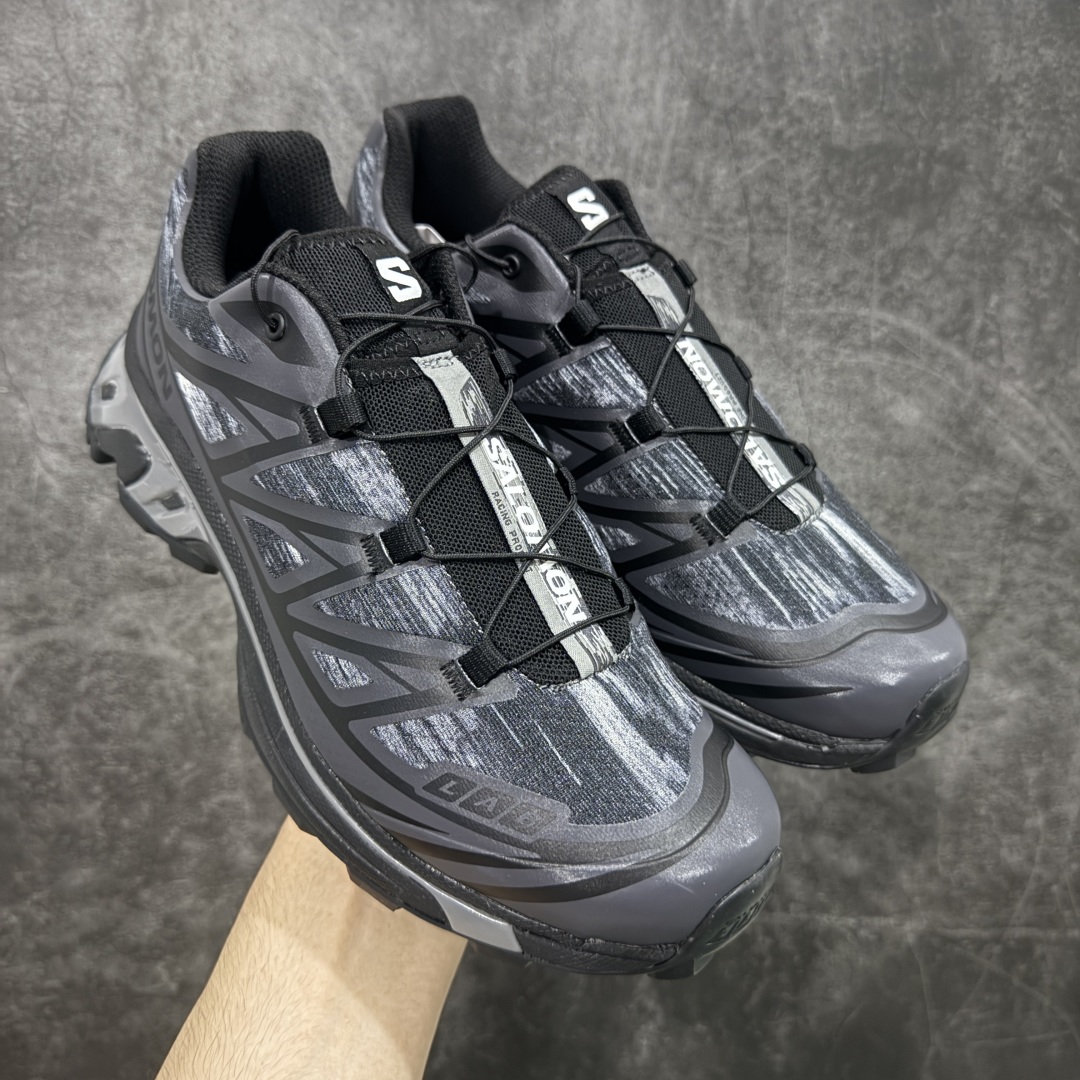 
【纯原】 Salomon XT-6 Camo 黑银灰色  萨洛蒙复古潮流户
外机能登山跑鞋 
纯原外
