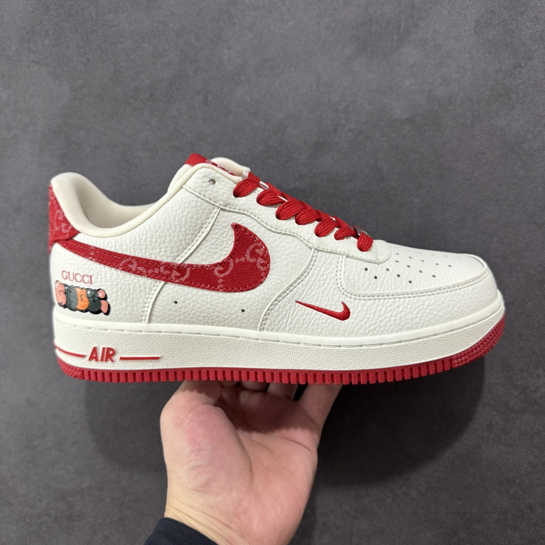  
【纯原】Nike Air Force 1'07 Low 古驰联名 白红 空军一号低帮休闲板鞋
#原