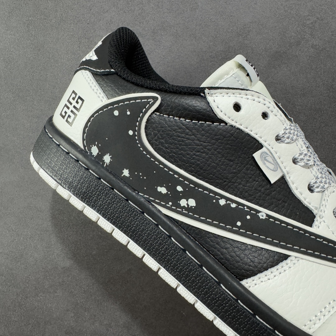 定制版 Travis Scott x Fragment Design x Air Jordan 1 Low OG SP AJ1 乔1 纪梵希联名 泼墨米黑 低帮文化休闲板鞋 DZ5899-005