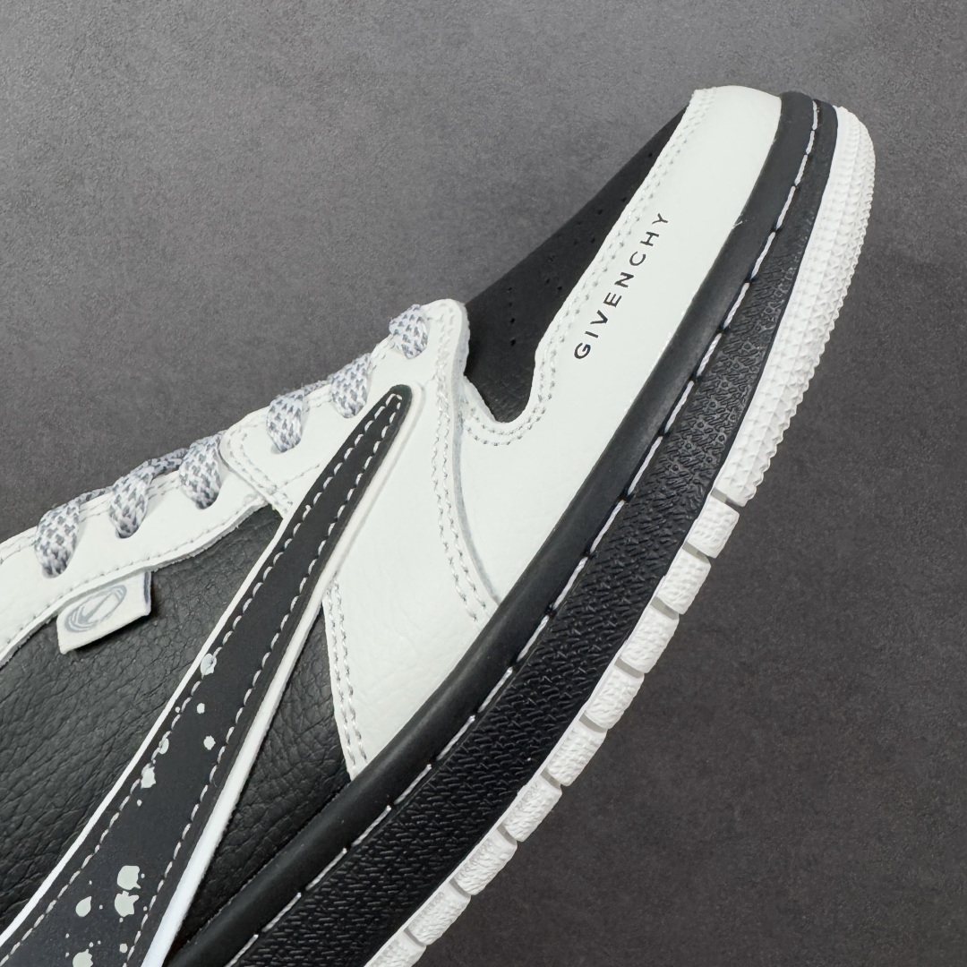定制版 Travis Scott x Fragment Design x Air Jordan 1 Low OG SP AJ1 乔1 纪梵希联名 泼墨米黑 低帮文化休闲板鞋 DZ5899-005