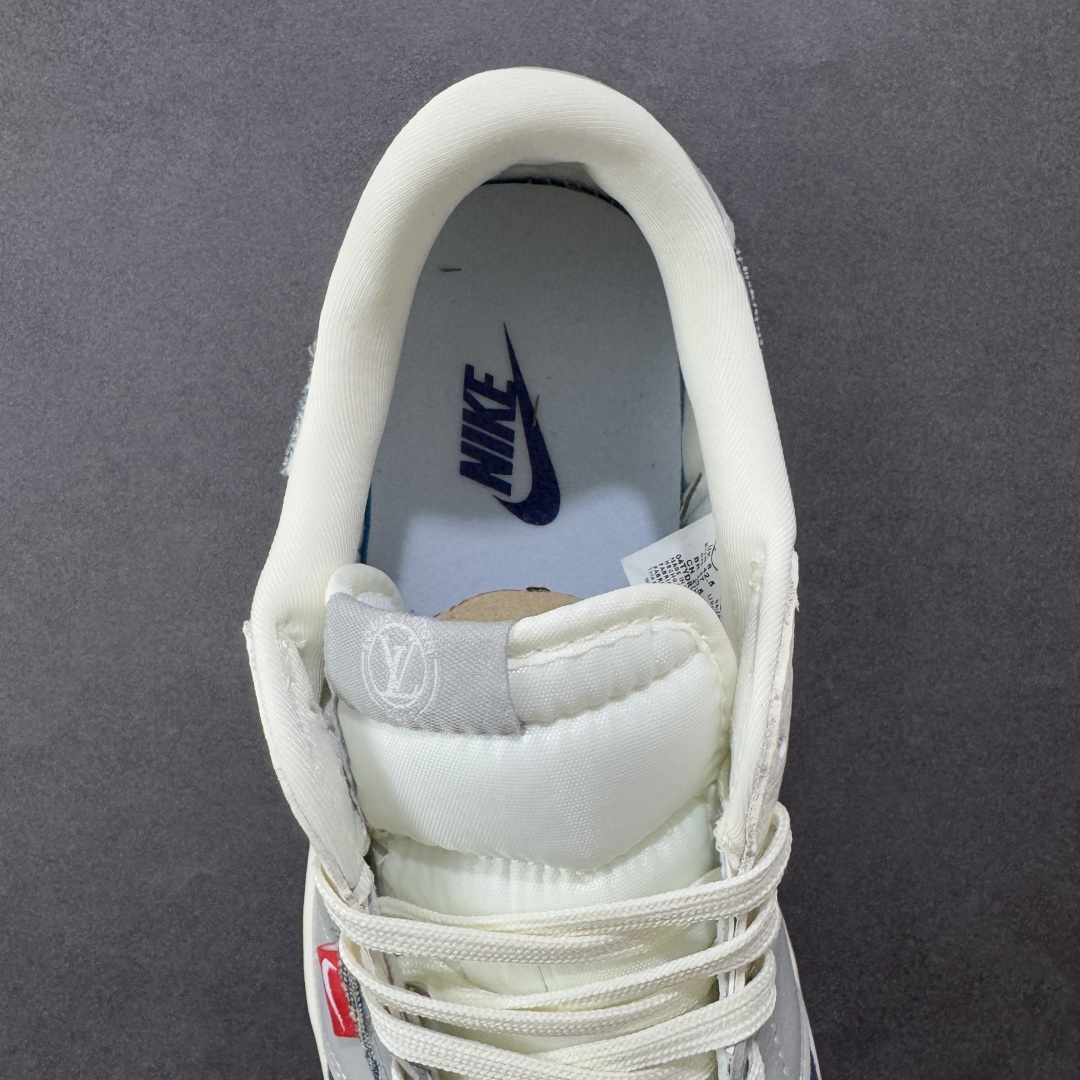 定制版 Travis Scott x Fragment Design x Air Jordan 1 Low OG SP AJ1 乔1 LV联名 扎染牛仔 低帮文化休闲板鞋 LD2028-048