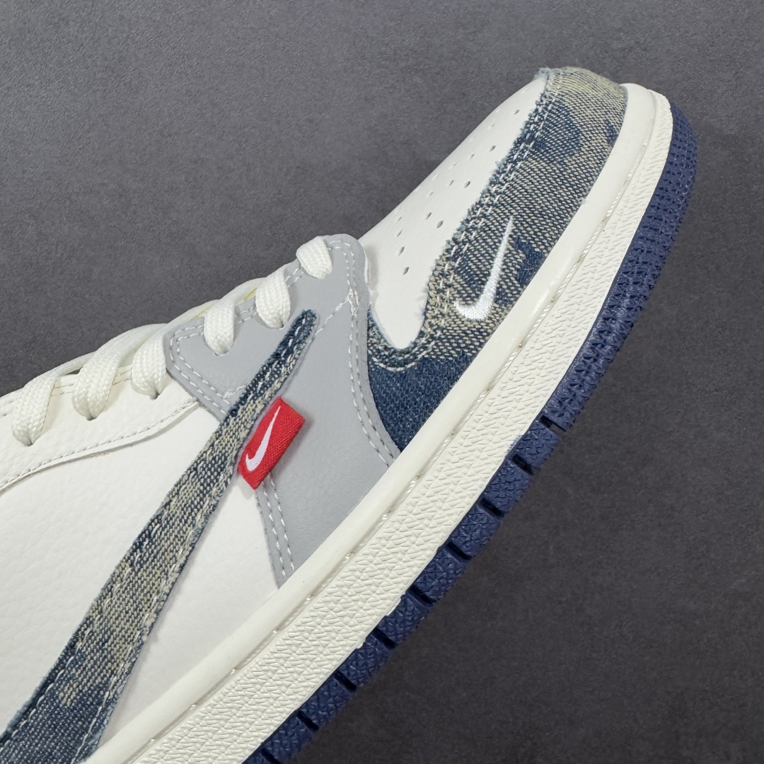 定制版 Travis Scott x Fragment Design x Air Jordan 1 Low OG SP AJ1 乔1 LV联名 扎染牛仔 低帮文化休闲板鞋 LD2028-048