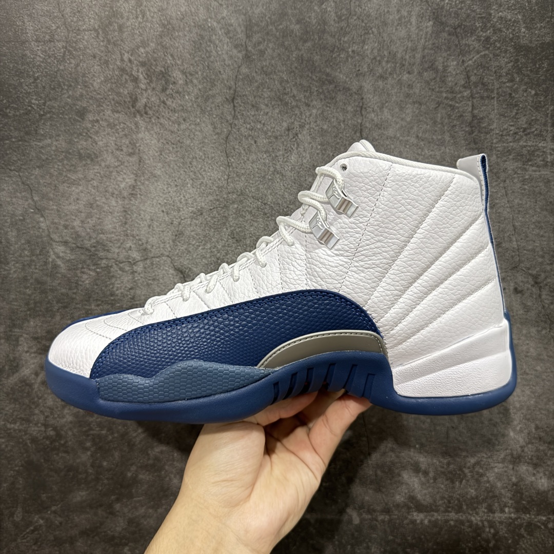  
【纯原】Air Jordan AJ12 Retro 潮流 中帮 复古篮球鞋 白蓝 法国蓝 CT801