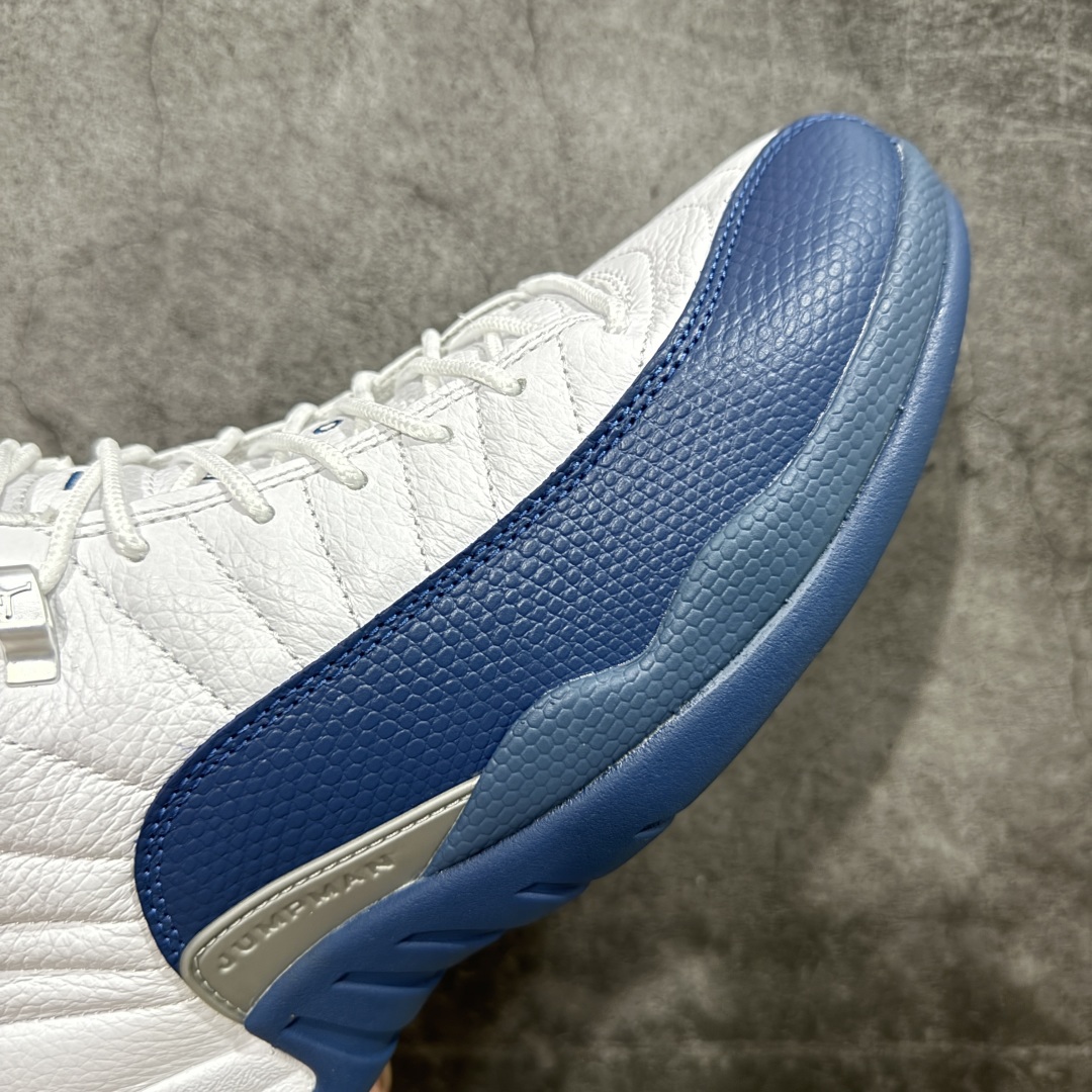  
【纯原】Air Jordan AJ12 Retro 潮流 中帮 复古篮球鞋 白蓝 法国蓝 CT801