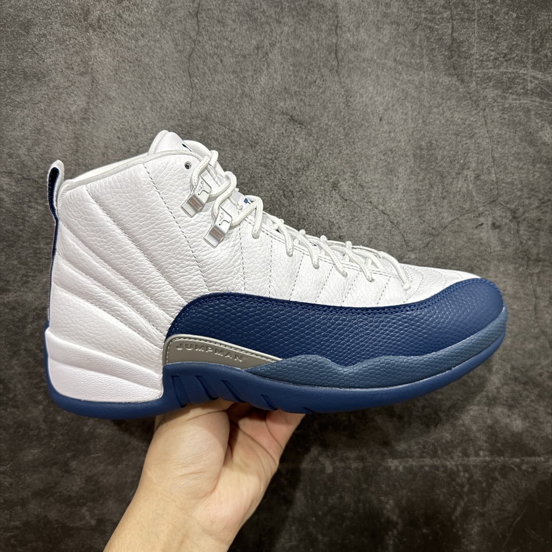  
【纯原】Air Jordan AJ12 Retro 潮流 中帮 复古篮球鞋 白蓝 法国蓝 CT801