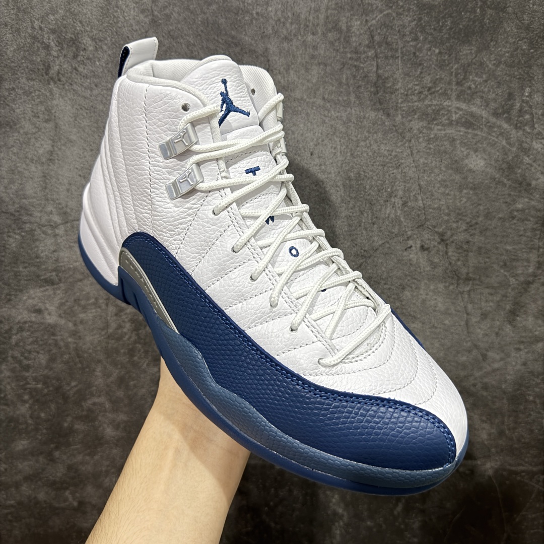  
【纯原】Air Jordan AJ12 Retro 潮流 中帮 复古篮球鞋 白蓝 法国蓝 CT801