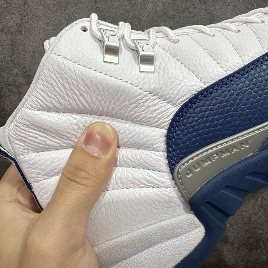  
【纯原】Air Jordan AJ12 Retro 潮流 中帮 复古篮球鞋 白蓝 法国蓝 CT801