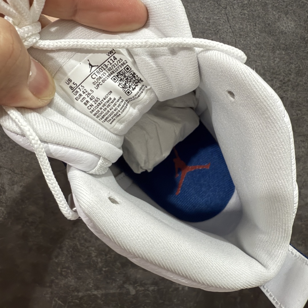  
【纯原】Air Jordan AJ12 Retro 潮流 中帮 复古篮球鞋 白蓝 法国蓝 CT801