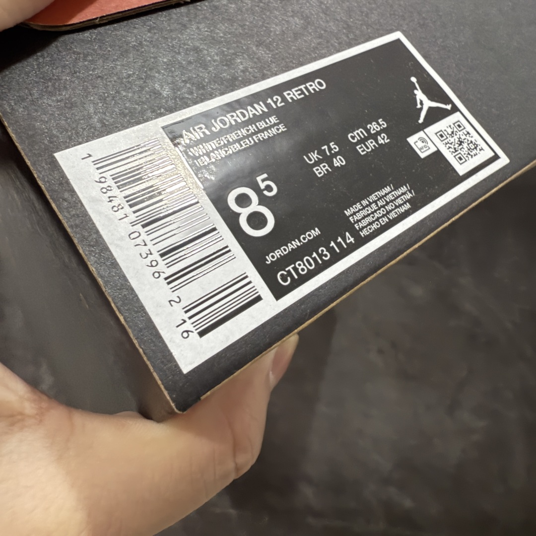 
【纯原】Air Jordan AJ12 Retro 潮流 中帮 复古篮球鞋 白蓝 法国蓝 CT801