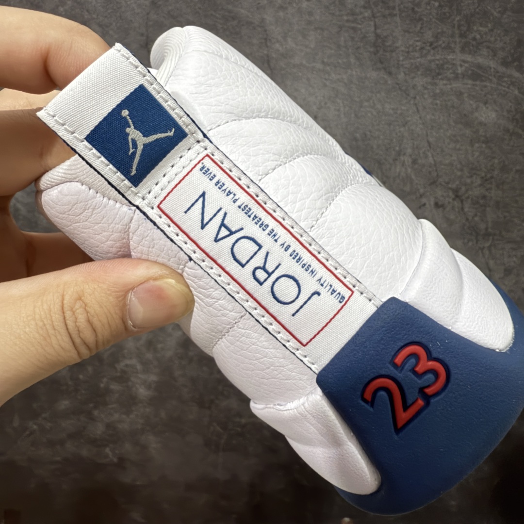  
【纯原】Air Jordan AJ12 Retro 潮流 中帮 复古篮球鞋 白蓝 法国蓝 CT801