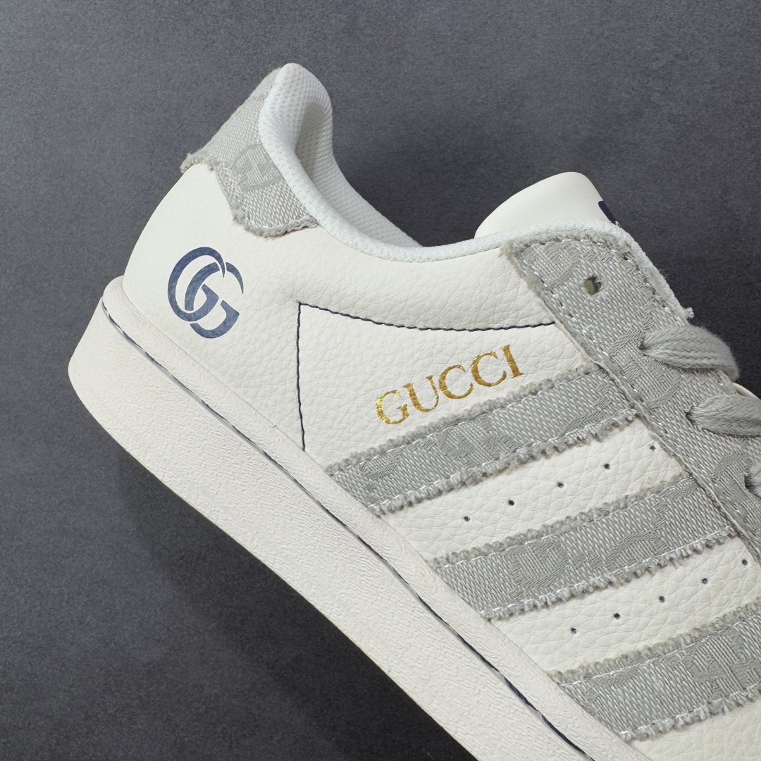 定制版 AD Originals Superstar x GUCCI 白灰 JY8921