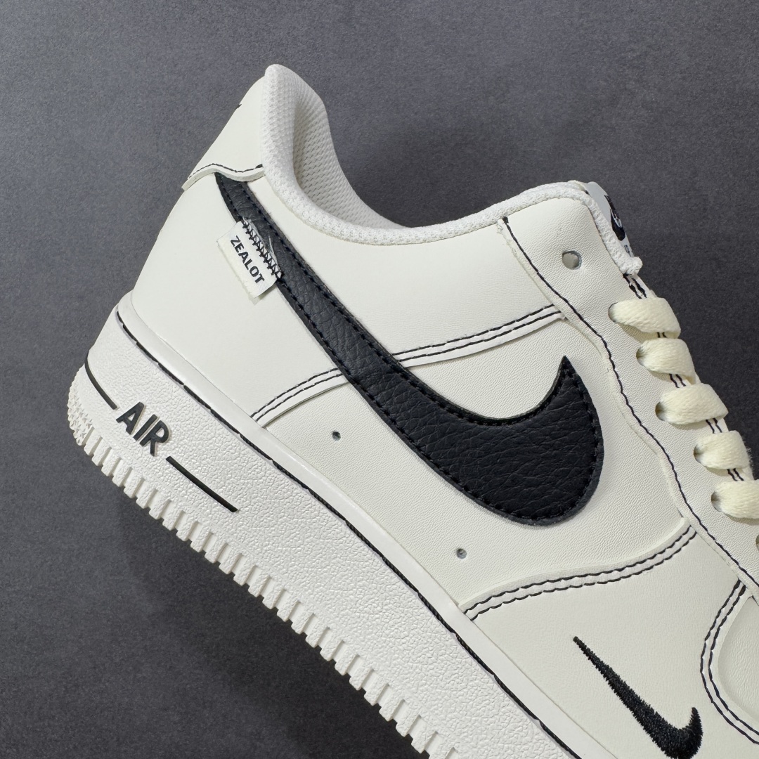 定制版 Nike Air Force 1'07 Low 做旧黑勾 空军一号低帮休闲板鞋 ZH0316-093