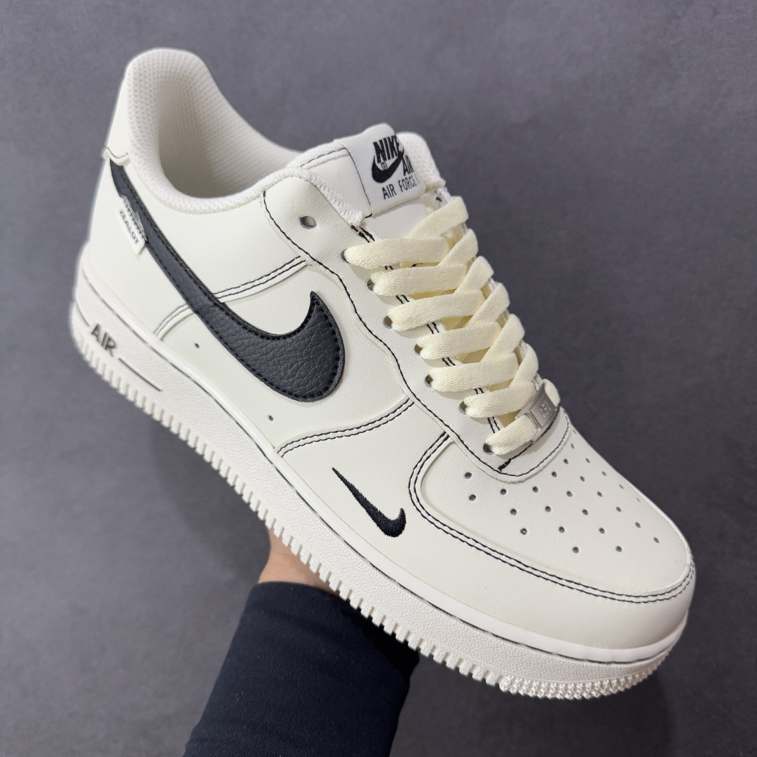定制版 Nike Air Force 1'07 Low 做旧黑勾 空军一号低帮休闲板鞋 ZH0316-093
