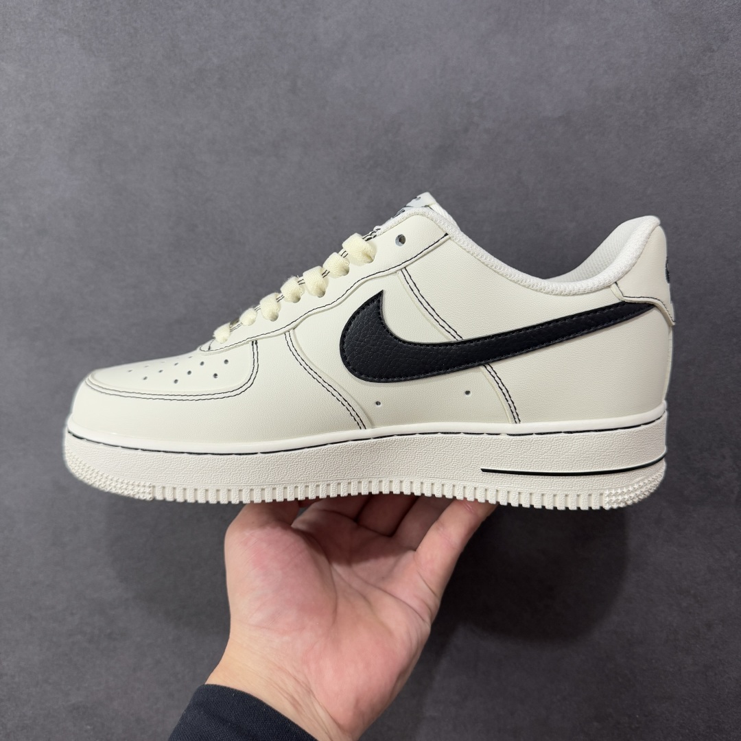 定制版 Nike Air Force 1'07 Low 做旧黑勾 空军一号低帮休闲板鞋 ZH0316-093