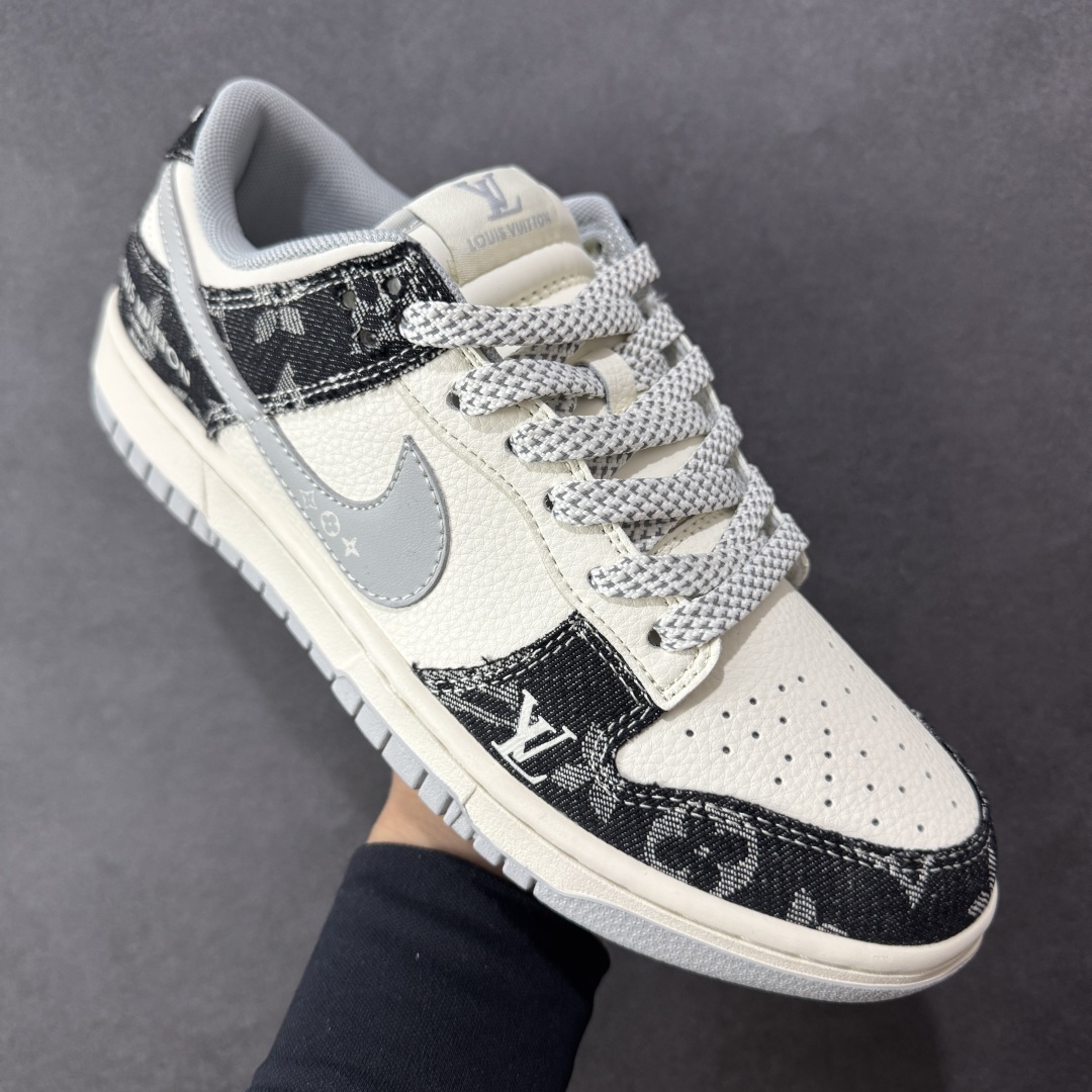 定制版 Nike SB Dunk Low LV联名 黑牛仔印花 周年高端定制 低帮休闲板鞋 JP1628-020