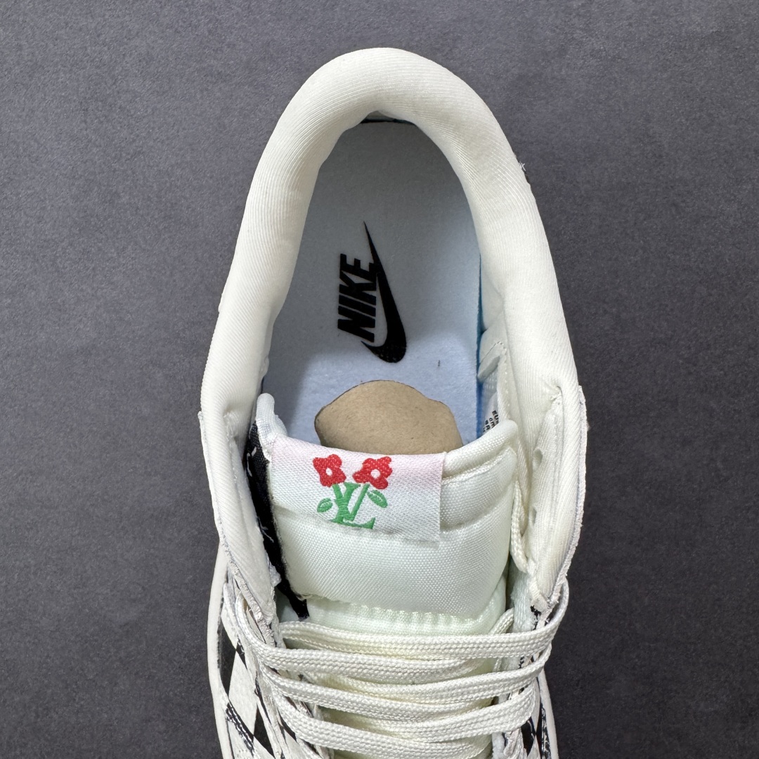 280  定制版 Travis Scott x Fragment Design x Air Jordan 1 Low SP AJ1 乔1 LV联名 黑白格牛仔 低帮文化休闲板鞋  LD2028-043