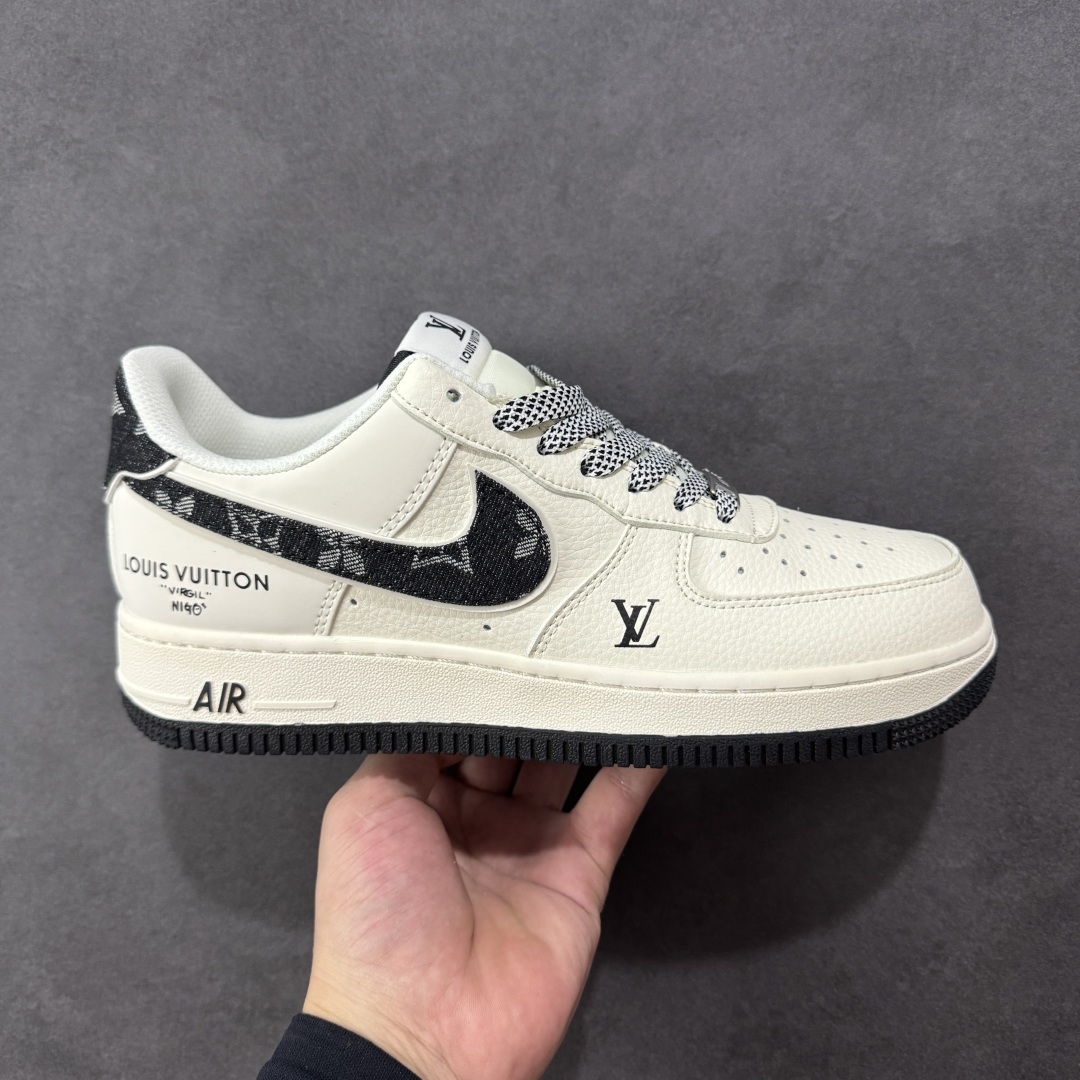 260  定制版 NIke Air Force 1 '07 Low “LV联名——黑牛仔印花”空军一号 低帮 运动鞋  SM6668-108