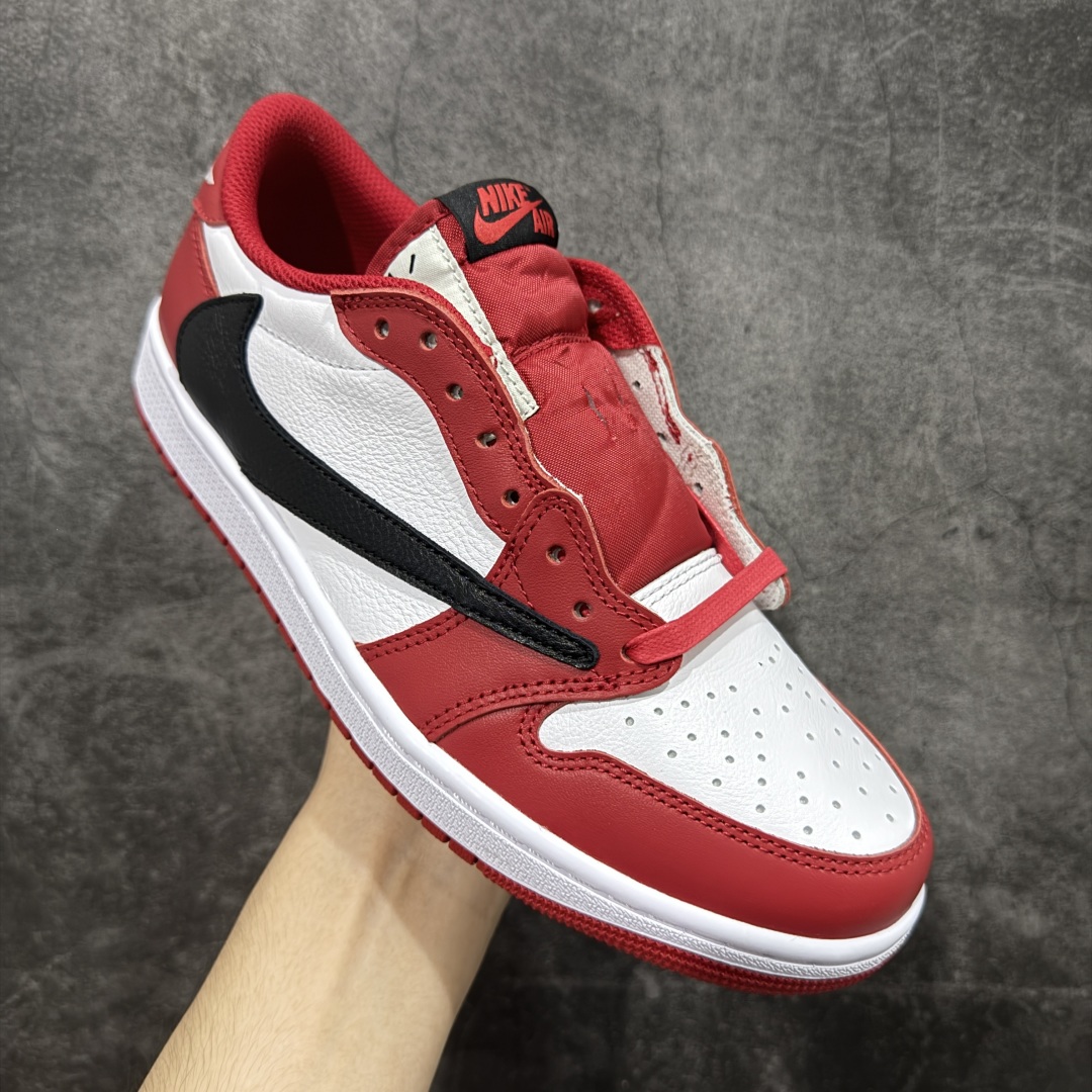 400  DG版本 Travis Scott x Air Jordan AJ1 Low SP TS联名倒钩低帮 白红倒钩定制款 DM7866-101