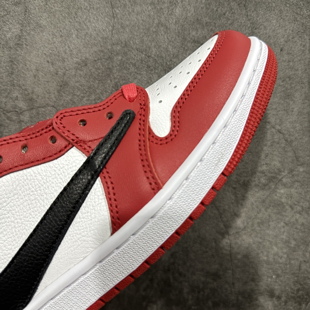 400  DG版本 Travis Scott x Air Jordan AJ1 Low SP TS联名倒钩低帮 白红倒钩定制款 DM7866-101