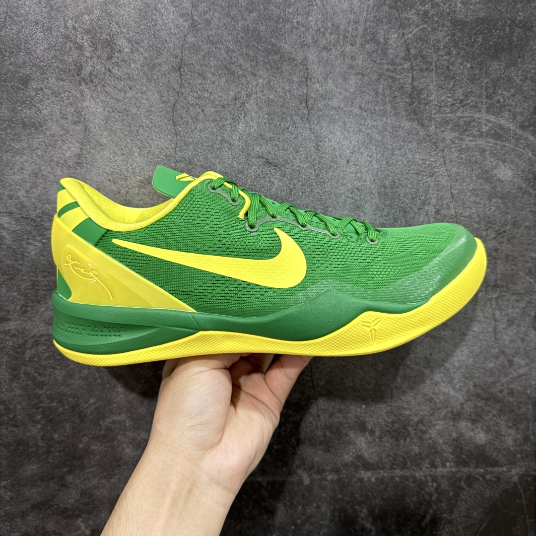  
【纯原】NK Zoom Kobe Ⅷ System 科比8代复刻实战运动低帮文化篮球鞋 俄勒冈黄绿鸭