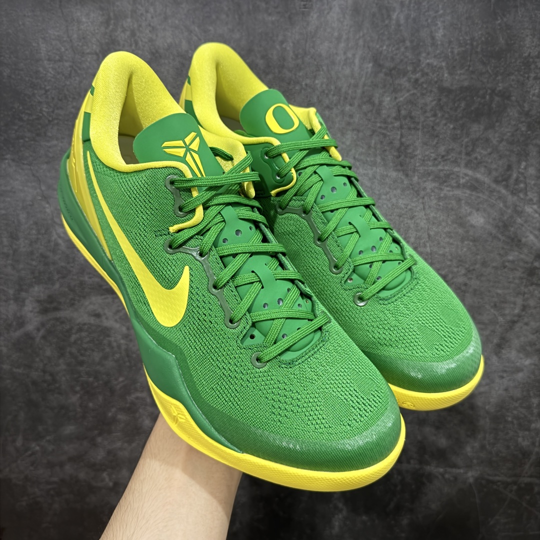  
【纯原】NK Zoom Kobe Ⅷ System 科比8代复刻实战运动低帮文化篮球鞋 俄勒冈黄绿鸭