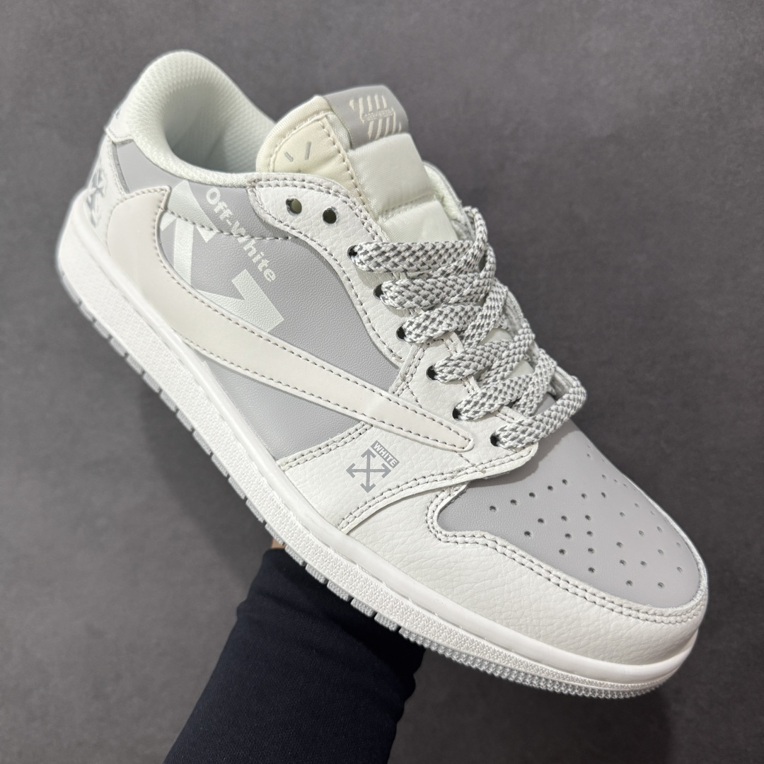 280  定制版 Travis Scott x Fragment Design x Air Jordan 1 Low SP AJ1 乔1 OFF联名 星光灰 低帮文化休闲板鞋 DZ5899-009