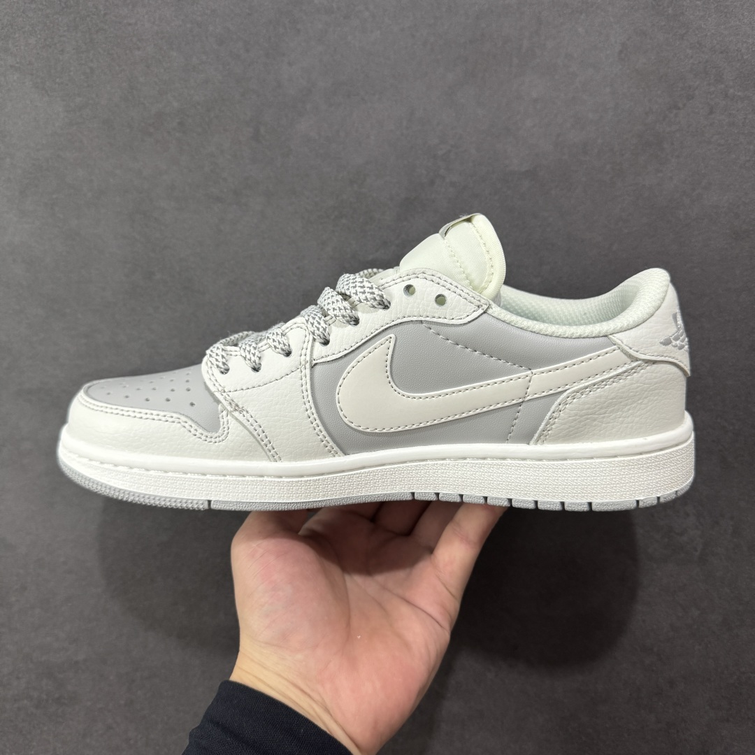 280  定制版 Travis Scott x Fragment Design x Air Jordan 1 Low SP AJ1 乔1 OFF联名 星光灰 低帮文化休闲板鞋 DZ5899-009