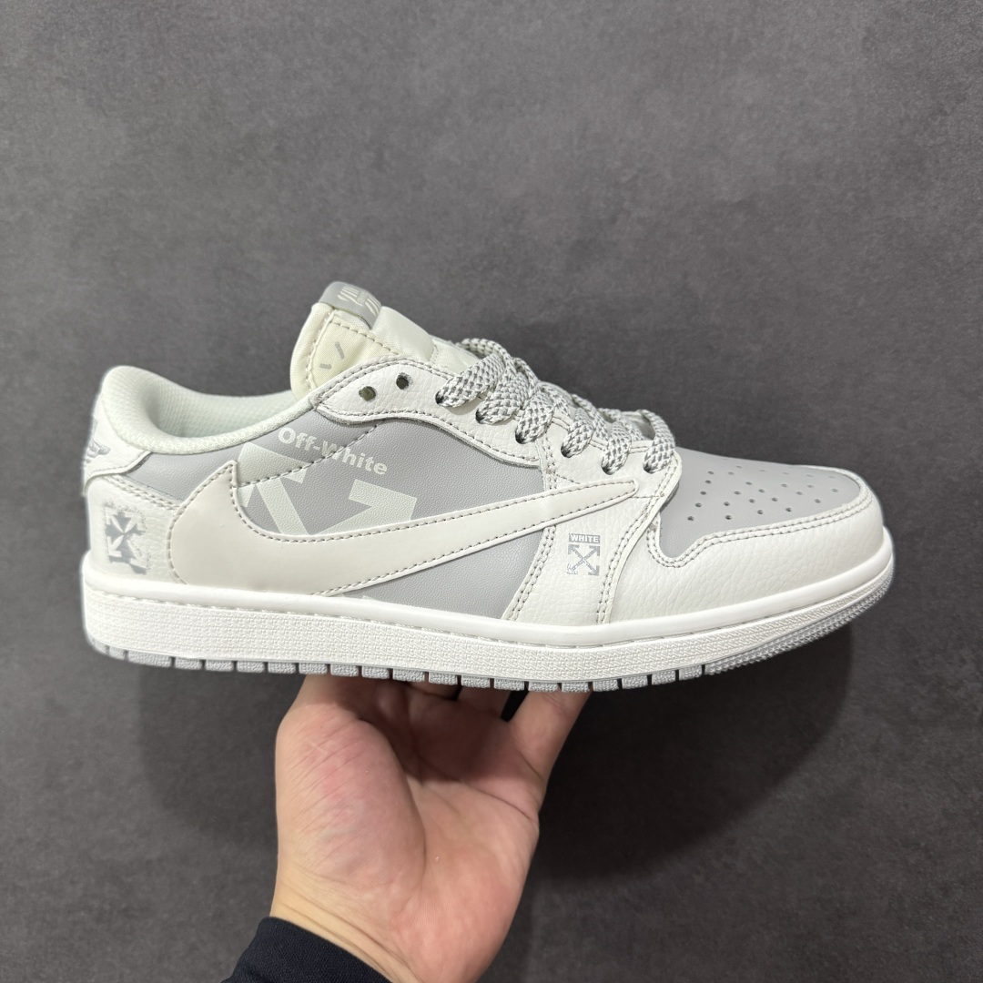 280  定制版 Travis Scott x Fragment Design x Air Jordan 1 Low SP AJ1 乔1 OFF联名 星光灰 低帮文化休闲板鞋 DZ5899-009