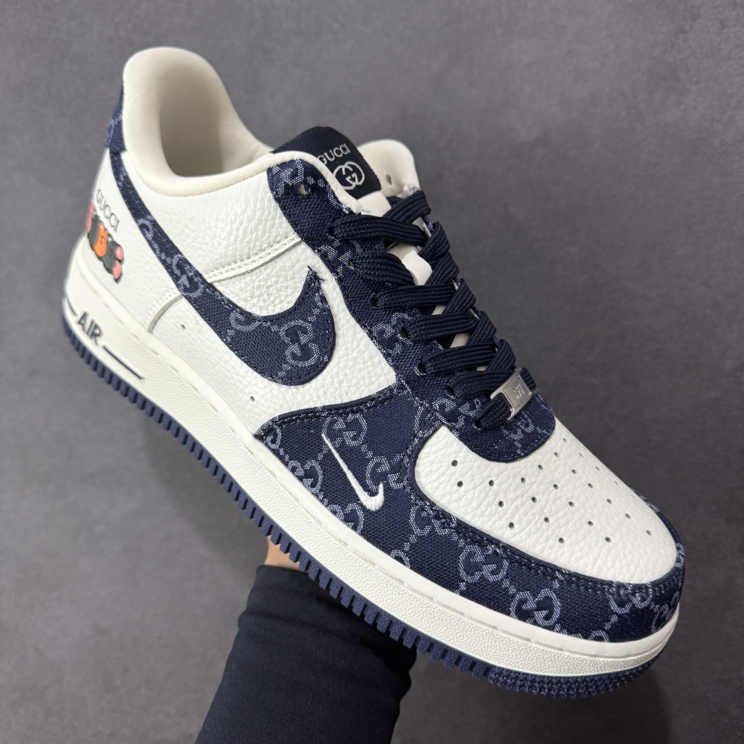 图片[3]-【定制版】Nike Air Force 1\’07 Low 古驰联名 藏蓝牛仔 空军一号低帮休闲板鞋 SC0601-569  #定制皮料 定制鞋盒 原楦原纸板 纯正空军版型 内置全掌气垫  尺码：36 36.5 37.5 38 38.5 39 40 40.5 41 42 42.5 43 44 44.5 45 编码：HXSB310320-选品中心