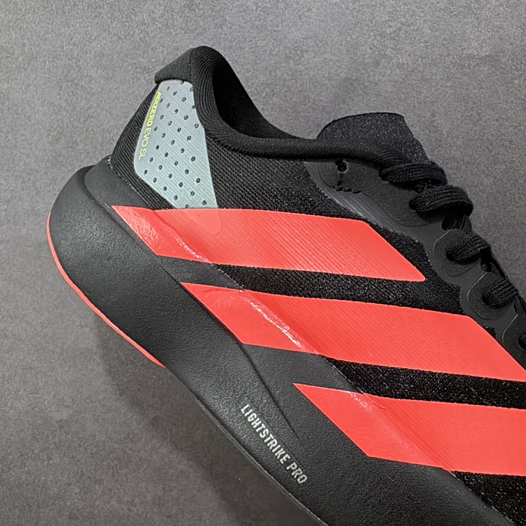 图片[6]-【公司级】Adidas Adizero Evo SL M 阿迪超轻透气缓震跑鞋  整体外观造型与adiZero Adios Pro EVO 1非常相似 中底配置方面搭载全掌Lightstrike Pro 鞋面采用透气网面示人 契合日常训练鞋的定位 更加耐用 外底给到了马牌橡胶 及上代竞速旗舰adidas Adizero Adios Pro 3区域分布 货号： JR3414 尺码：36-45半 编码：YBB230240-选品中心