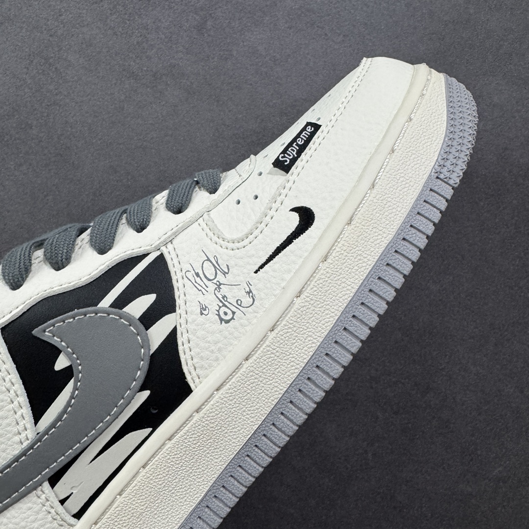  
【纯原】Nike Air Force 1 '07 Low “Supreme联名——涂鸦米灰勾”空军一