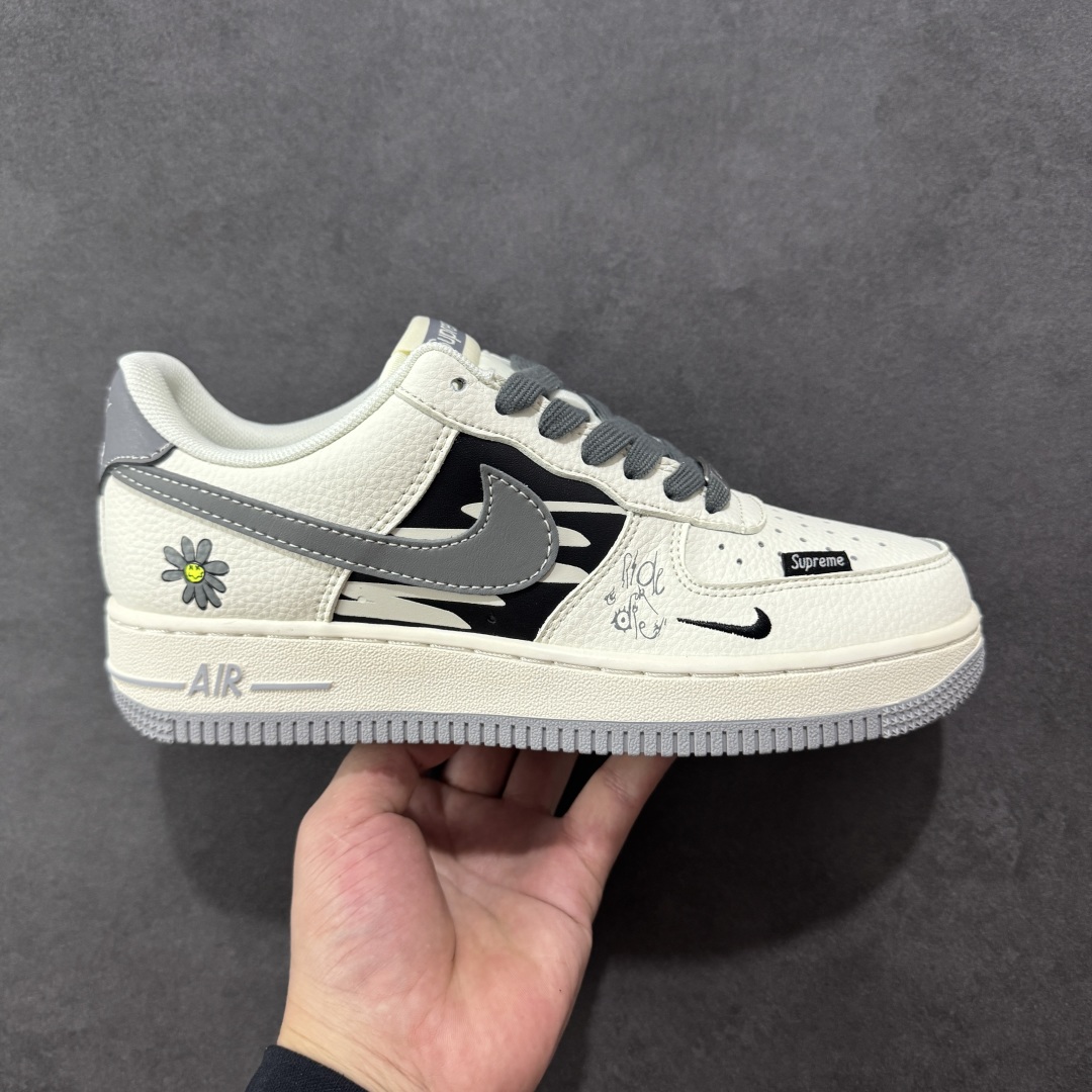  
【纯原】Nike Air Force 1 '07 Low “Supreme联名——涂鸦米灰勾”空军一