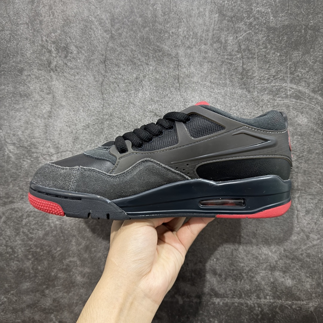 图片[2]-【DT纯原】Air Jordan AJ4 RM 重置 重制版低帮复古篮球鞋 黑红 FQ7939-060 采用了低帮的设计 并保留了众多AJ4的经典元素 鞋身以皮革、麂皮材质拼接打造 AJ4经典的TPU材质延伸至后跟 增强鞋款稳定性 而鞋身侧面的网格设计则被取消 尾部的NIKE AIR标志也得到保留 并同时带有飞人logo 中底部分同样搭载了可视AIR气垫 鞋底采用米白色中底和外底呈现 为整个设计收尾 尺码：36 36.5 37.5 38 38.5 39 40 40.5 41 42 42.5 43 44 44.5 45 46 47.5-选品中心