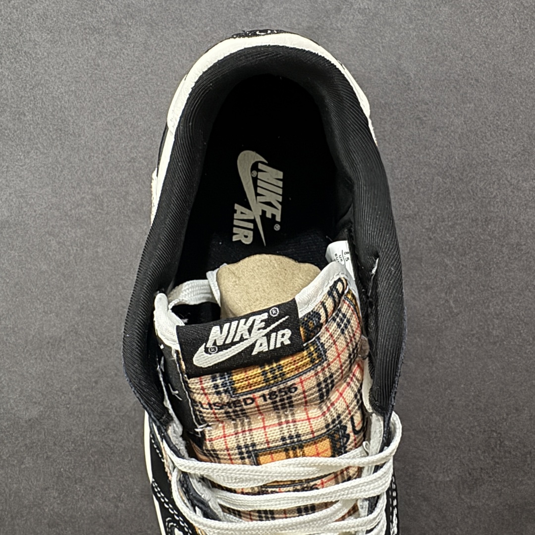 图片[7]-【定制版】Travis Scott x Fragment Design x Air Jordan 1 Low OG SP AJ1 乔1 联名款 低帮文化休闲板鞋  #多方联名合作融合了Travis Scott 独特的音乐风格，藤原浩个性的设计风格以及Jordan品牌的经典元素 使其成为一双具有独特身份和价值的鞋子 清新而立体的外观加上联名标识更突出了其独特身份 这种配色方案显示出活力和时尚感 在视觉上引人注目 鞋身的质感和细腻的细节处理使其显得高端而格调十足 这款“倒钩”联名是设计与创意完美结合 融合多方的个性风格是一款备受瞩目的潮流鞋款 货号：XS2025-048  尺码：36 36.5 37.5 38 38.5 39 40 40.5 41 42 42.5 43 44 44.5 45-选品中心