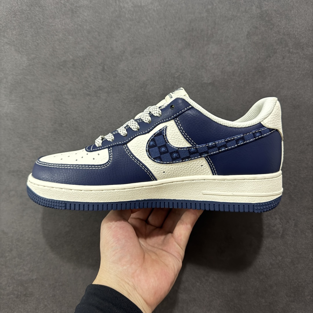 图片[2]-【定制版】Nike Air Force 1\’07 Low LV联名 海军蓝腰果花 空军一号低帮休闲板鞋  #原楦头原纸板 原装鞋盒 定制五金配件 内置全掌气垫 原厂鞋底 货号：JP8028-009  尺码：36 36.5 37.5 38 38.5 39 40 40.5 41 42 42.5 43 44 44.5 45-选品中心