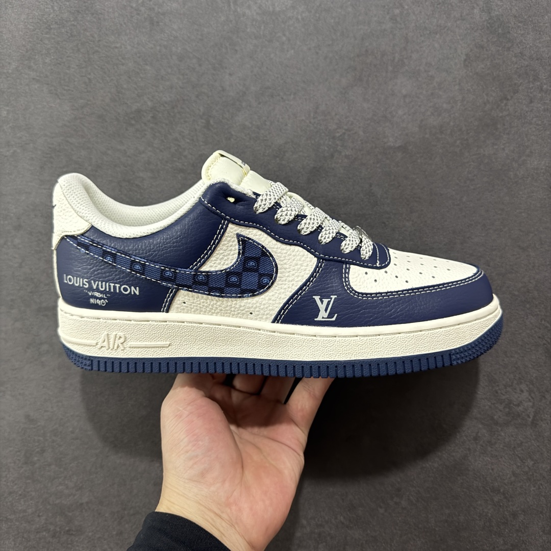【定制版】Nike Air Force 1\'07 Low LV联名 海军蓝腰果花 空军一号低帮休闲板鞋  #原楦头原纸板 原装鞋盒 定制五金配件 内置全掌气垫 原厂鞋底 货号:JP8028-009  尺码:36 36.5 37.5 38 38.5 39 40 40.5 41 42 42.5 43 44 44.5 45-选品中心
