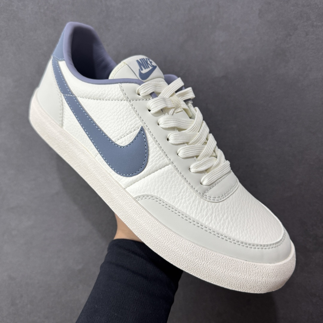 图片[3]-【公司级】Nike Killshot 2 耐克 低帮 白蓝色 男女同款 减震耐磨低邦板鞋 元年款低帮网球鞋中汲取灵感，采用丰富纹理皮革焕新鞋面设计，塑就新颖外观。鞋面采用丰富纹理柔软舒适皮革打造，部分位置以皮革加以点缀；打造时尚休闲风范，后跟位置Nike字母印花，鞋身两侧Swoosh Logo采用蓝色点缀，鞋舌绣标上Nike Swooshh Logo辅以b白色刺绣呈现，最后以米白色中底及同色橡胶外底完善整体设计收尾。 货号：HQ1657-106 尺码：35.5 36 36.5 37.5 38 38.5 39 40 40.5 41 42 42.5 43 44 44.5 45 编码：HXSA210220-选品中心