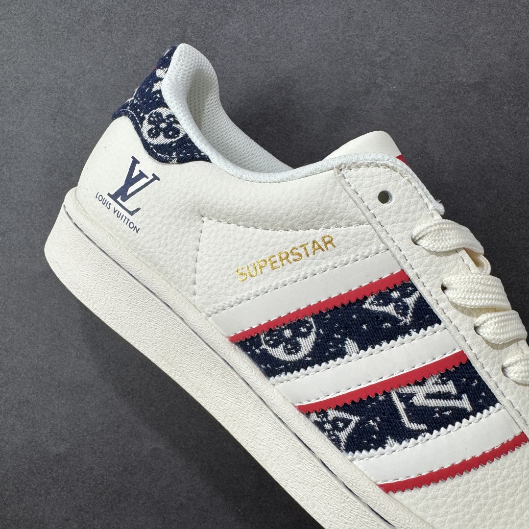 图片[6]-【定制版】AD Originals Superstar x Louis Vuitton 白黑 采用全新头层拼接皮革材质 后跟采用特色3D立体印字 渠道正品订单 诠释市场最高工艺水平 全鞋进口头层皮料打造 区别市面普通真标版本，进出专柜无压力 货号：JY8909 尺码：36-45 编码：CC290300-选品中心