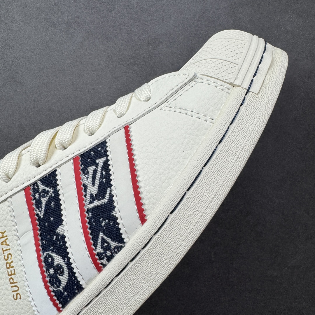 图片[5]-【定制版】AD Originals Superstar x Louis Vuitton 白黑 采用全新头层拼接皮革材质 后跟采用特色3D立体印字 渠道正品订单 诠释市场最高工艺水平 全鞋进口头层皮料打造 区别市面普通真标版本，进出专柜无压力 货号：JY8909 尺码：36-45 编码：CC290300-选品中心