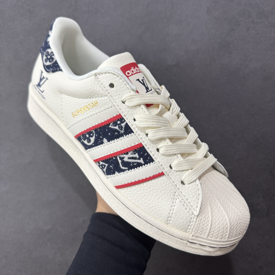 图片[3]-【定制版】AD Originals Superstar x Louis Vuitton 白黑 采用全新头层拼接皮革材质 后跟采用特色3D立体印字 渠道正品订单 诠释市场最高工艺水平 全鞋进口头层皮料打造 区别市面普通真标版本，进出专柜无压力 货号：JY8909 尺码：36-45 编码：CC290300-选品中心
