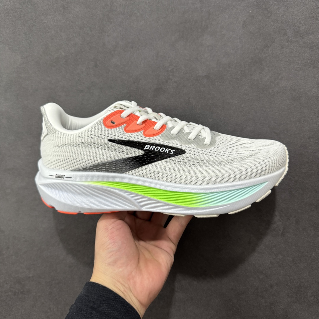 【CK纯原版】外贸热款专供 Brooks 布鲁克斯 Ghost 17 网面运动鞋 官方售价1K+ 超临界Q弹大底 正确鞋底带钢印 平台专供品质 完美鞋型 做工清洁度 软碳大底 透气鞋面 跑步健身优选版本 尺码:36 36.5 37.5 38 38.5 39 40 40.5 41 42 42.5 43 44 45 46-选品中心