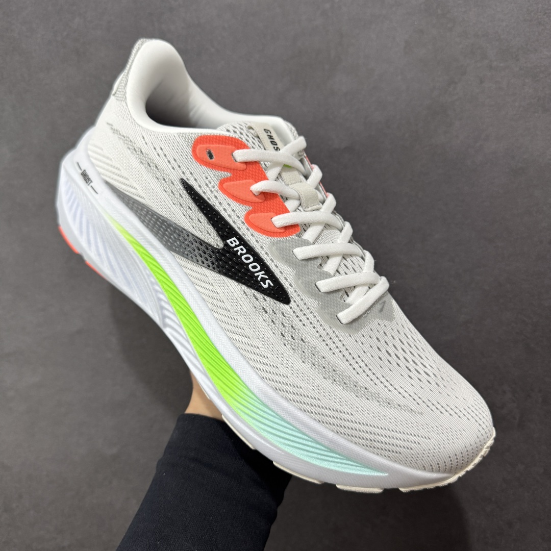 图片[3]-【CK纯原版】外贸热款专供 Brooks 布鲁克斯 Ghost 17 网面运动鞋 官方售价1K+ 超临界Q弹大底 正确鞋底带钢印 平台专供品质 完美鞋型 做工清洁度 软碳大底 透气鞋面 跑步健身优选版本 尺码：36 36.5 37.5 38 38.5 39 40 40.5 41 42 42.5 43 44 45 46-选品中心