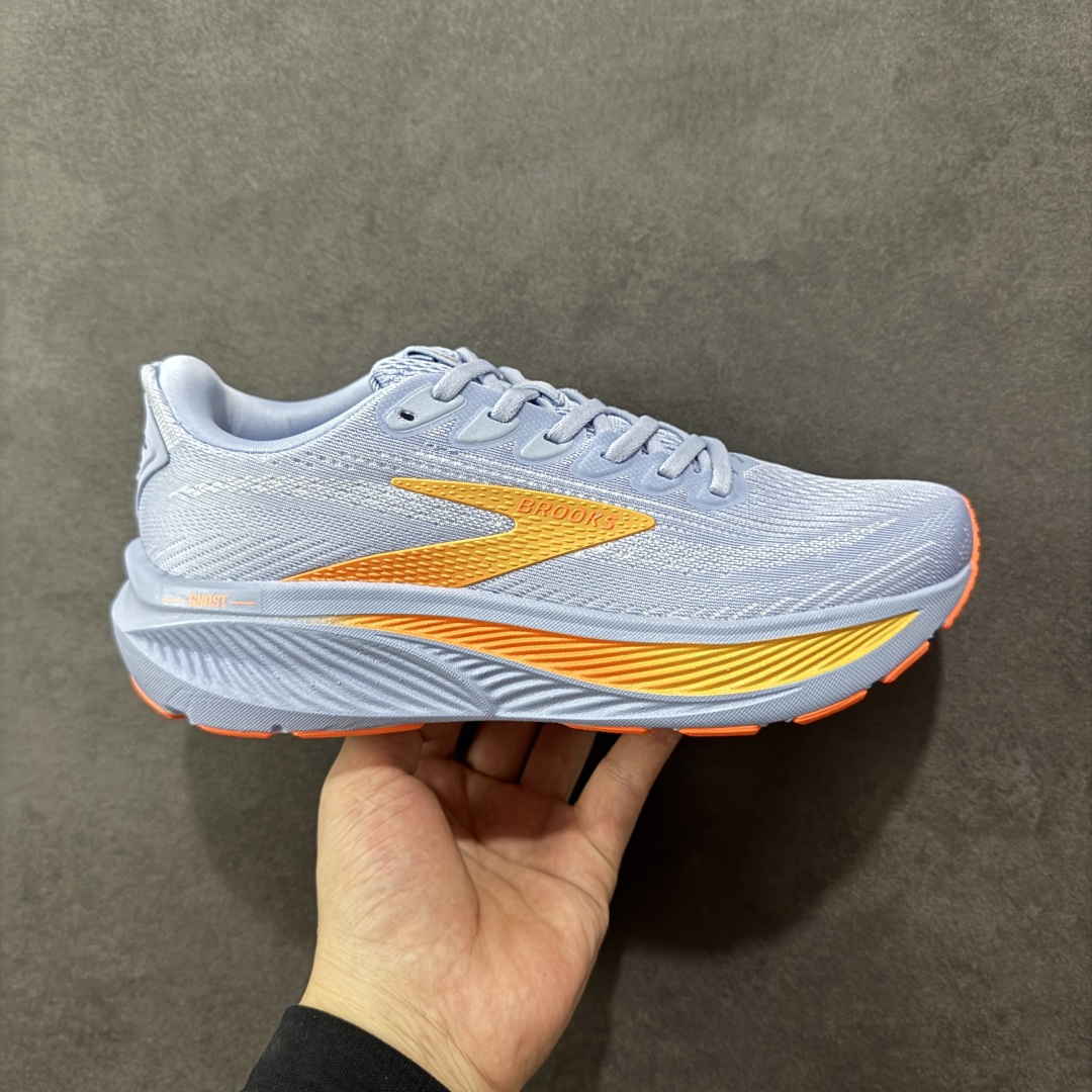 【CK纯原版】外贸热款专供 Brooks 布鲁克斯 Ghost 17 网面运动鞋 官方售价1K+ 超临界Q弹大底 正确鞋底带钢印 平台专供品质 完美鞋型 做工清洁度 软碳大底 透气鞋面 跑步健身优选版本 尺码:36 36.5 37.5 38 38.5 39 40 40.5 41 42 42.5 43 44 45 46-选品中心