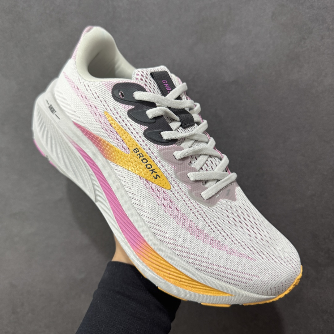图片[3]-【CK纯原版】外贸热款专供 Brooks 布鲁克斯 Ghost 17 网面运动鞋 官方售价1K+ 超临界Q弹大底 正确鞋底带钢印 平台专供品质 完美鞋型 做工清洁度 软碳大底 透气鞋面 跑步健身优选版本 尺码：36 36.5 37.5 38 38.5 39 40 40.5 41 42 42.5 43 44 45 46-选品中心